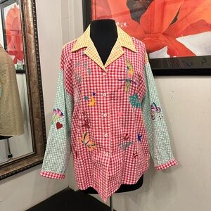 Colorful Embroidered Women's Blouse